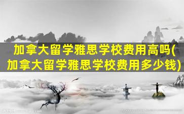 加拿大留学雅思学校费用高吗(加拿大留学雅思学校费用多少钱)