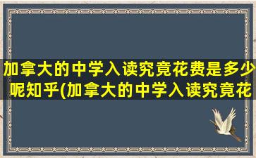 加拿大的中学入读究竟花费是多少呢知乎(加拿大的中学入读究竟花费是多少呢)