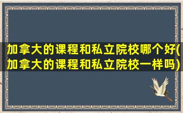 加拿大的课程和私立院校哪个好(加拿大的课程和私立院校一样吗)