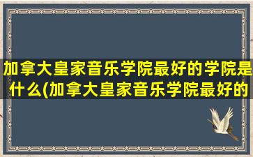 加拿大皇家音乐学院最好的学院是什么(加拿大皇家音乐学院最好的学院是)