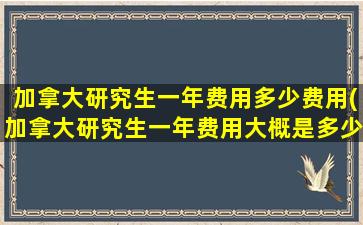 加拿大研究生一年费用多少费用(加拿大研究生一年费用大概是多少)