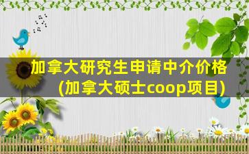 加拿大研究生申请中介价格(加拿大硕士coop项目)