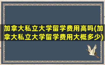 加拿大私立大学留学费用高吗(加拿大私立大学留学费用大概多少)