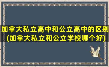 加拿大私立高中和公立高中的区别(加拿大私立和公立学校哪个好)