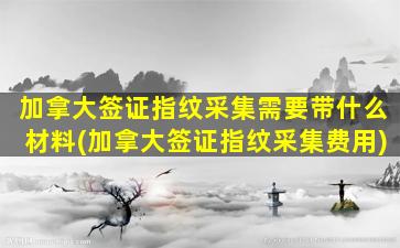 加拿大签证指纹采集需要带什么材料(加拿大签证指纹采集费用)