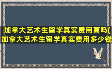 加拿大艺术生留学真实费用高吗(加拿大艺术生留学真实费用多少钱)