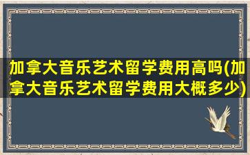 加拿大音乐艺术留学费用高吗(加拿大音乐艺术留学费用大概多少)