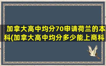 加拿大高中均分70申请荷兰的本科(加拿大高中均分多少能上商科)