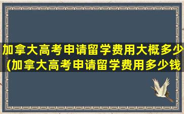 加拿大高考申请留学费用大概多少(加拿大高考申请留学费用多少钱)