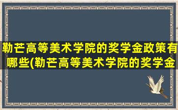 勒芒高等美术学院的奖学金政策有哪些(勒芒高等美术学院的奖学金政策怎么样)