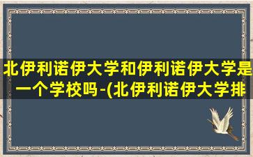 北伊利诺伊大学和伊利诺伊大学是一个学校吗-(北伊利诺伊大学排名)