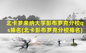 北卡罗来纳大学彭布罗克分校qs排名(北卡彭布罗克分校排名)