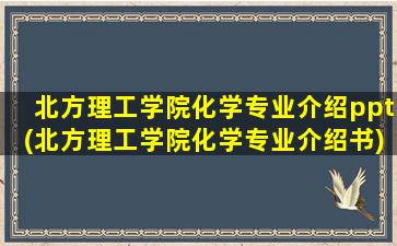 北方理工学院化学专业介绍ppt(北方理工学院化学专业介绍书)