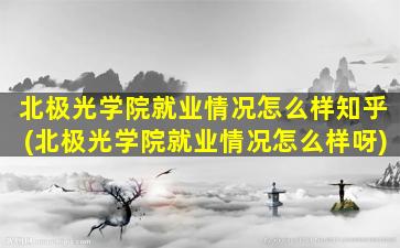 北极光学院就业情况怎么样知乎(北极光学院就业情况怎么样呀)