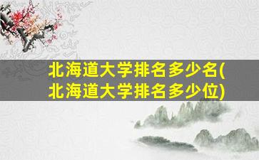 北海道大学排名多少名(北海道大学排名多少位)