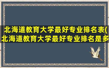 北海道教育大学最好专业排名表(北海道教育大学最好专业排名是多少)