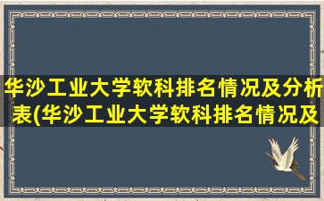 华沙工业大学软科排名情况及分析表(华沙工业大学软科排名情况及分析)