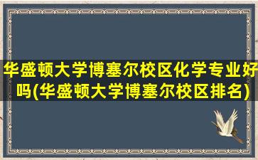 华盛顿大学博塞尔校区化学专业好吗(华盛顿大学博塞尔校区排名)