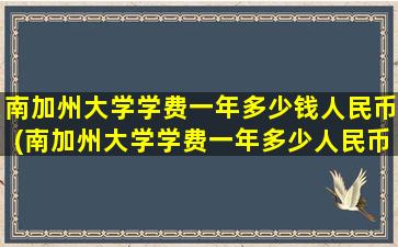 南加州大学学费一年多少钱人民币(南加州大学学费一年多少人民币)