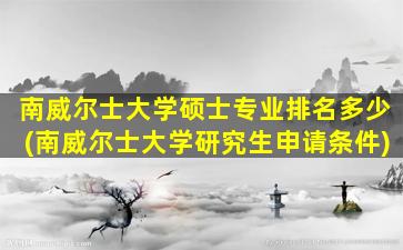 南威尔士大学硕士专业排名多少(南威尔士大学研究生申请条件)