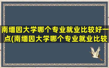 南缅因大学哪个专业就业比较好一点(南缅因大学哪个专业就业比较好些)