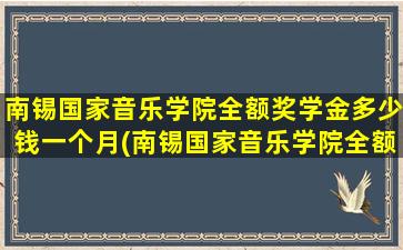 南锡国家音乐学院全额奖学金多少钱一个月(南锡国家音乐学院全额奖学金多少钱啊)