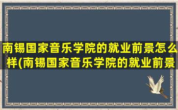 南锡国家音乐学院的就业前景怎么样(南锡国家音乐学院的就业前景分析)