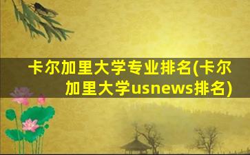 卡尔加里大学专业排名(卡尔加里大学usnews排名)