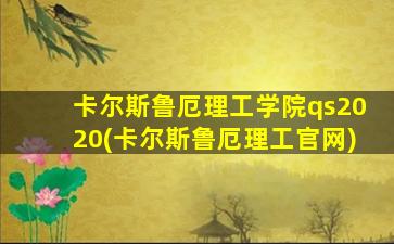 卡尔斯鲁厄理工学院qs2020(卡尔斯鲁厄理工官网)