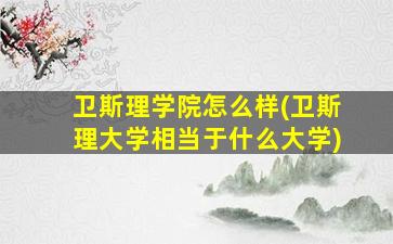 卫斯理学院怎么样(卫斯理大学相当于什么大学)