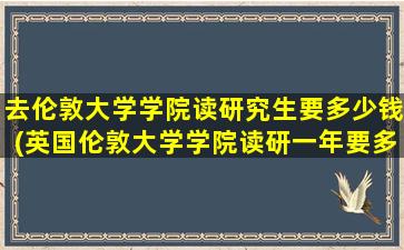 去伦敦大学学院读研究生要多少钱(英国伦敦大学学院读研一年要多少人民币)