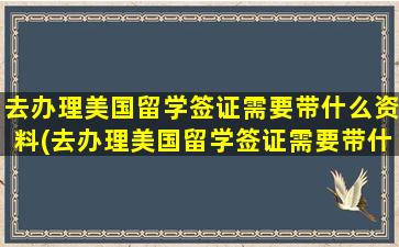 去办理美国留学签证需要带什么资料(去办理美国留学签证需要带什么东西)