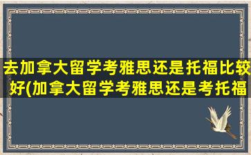 去加拿大留学考雅思还是托福比较好(加拿大留学考雅思还是考托福)