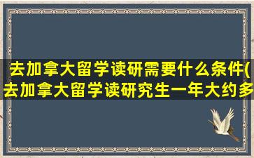 去加拿大留学读研需要什么条件(去加拿大留学读研究生一年大约多少人民币)