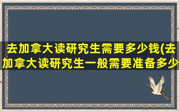 去加拿大读研究生需要多少钱(去加拿大读研究生一般需要准备多少钱-)