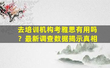 去培训机构考雅思有用吗？最新调查数据揭示真相