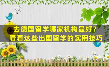 去德国留学哪家机构最好？看看这些出国留学的实用技巧