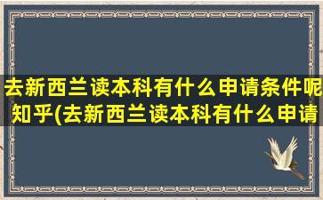 去新西兰读本科有什么申请条件呢知乎(去新西兰读本科有什么申请条件呢)