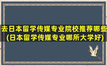 去日本留学传媒专业院校推荐哪些(日本留学传媒专业哪所大学好)