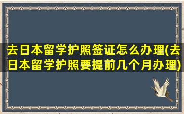 去日本留学护照签证怎么办理(去日本留学护照要提前几个月办理)