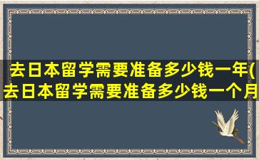 去日本留学需要准备多少钱一年(去日本留学需要准备多少钱一个月)