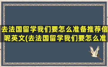 去法国留学我们要怎么准备推荐信呢英文(去法国留学我们要怎么准备推荐信呢英文翻译)