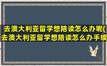 去澳大利亚留学想陪读怎么办呢(去澳大利亚留学想陪读怎么办手续)