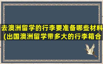 去澳洲留学的行李要准备哪些材料(出国澳洲留学带多大的行李箱合适)