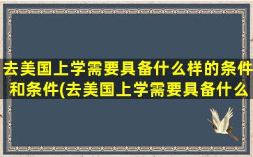 去美国上学需要具备什么样的条件和条件(去美国上学需要具备什么条件吗)