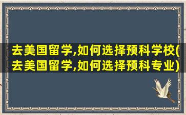 去美国留学,如何选择预科学校(去美国留学,如何选择预科专业)