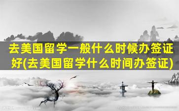 去美国留学一般什么时候办签证好(去美国留学什么时间办签证)