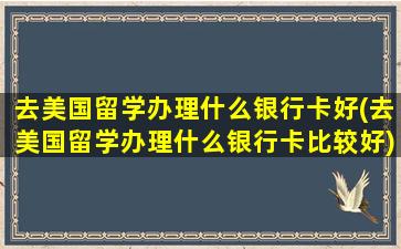 去美国留学办理什么银行卡好(去美国留学办理什么银行卡比较好)