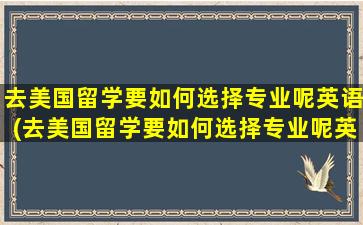 去美国留学要如何选择专业呢英语(去美国留学要如何选择专业呢英文)