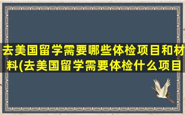 去美国留学需要哪些体检项目和材料(去美国留学需要体检什么项目)